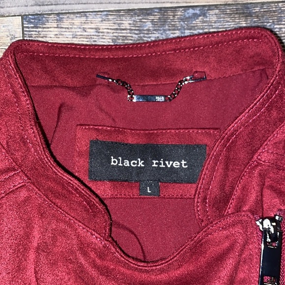 NWT Black Rivet Fringe moto jacket size large - Picture 3 of 4